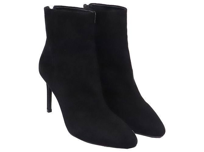 Stivaletti con tacco alto Prada in camoscio nero - vista 3