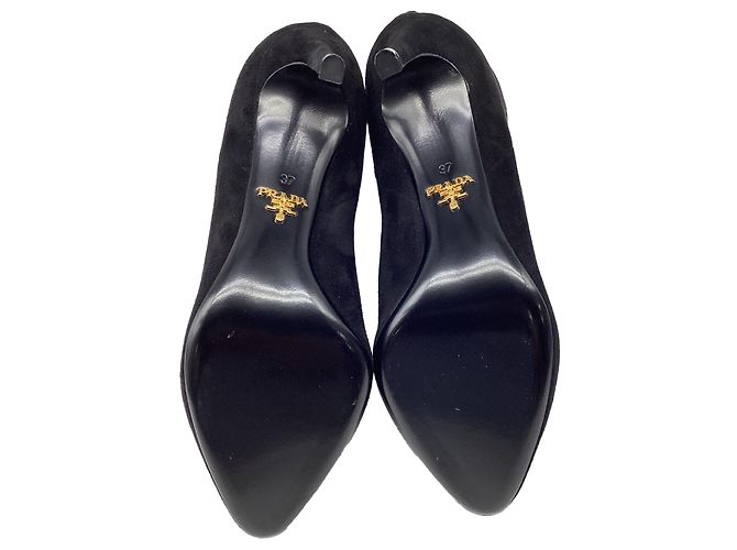 Stivaletti con tacco alto Prada in camoscio nero - vista 9