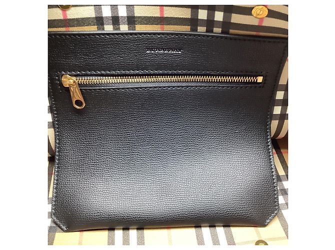 Burberry Tote Bag mit geprägtem Wappen aus schwarzem Leder - Ansicht 14