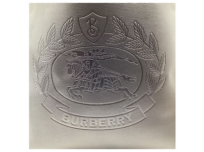Burberry Tote Bag mit geprägtem Wappen aus schwarzem Leder - Ansicht 17