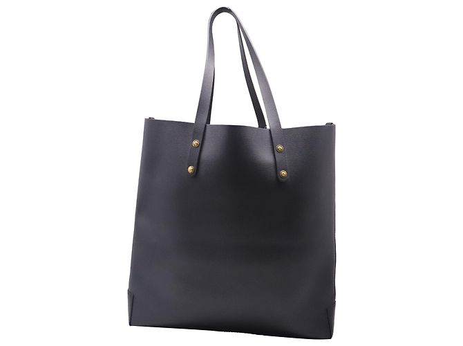 Burberry Tote Bag mit geprägtem Wappen aus schwarzem Leder - Ansicht 4