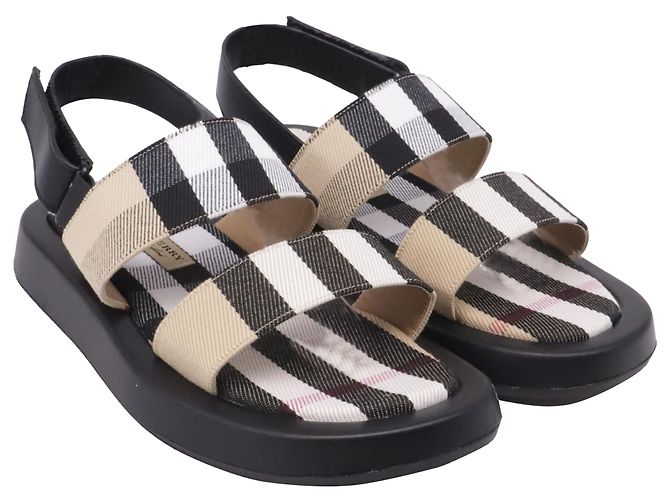 Burberry Vintage Check Slingback-Sandalen aus multicoloured Canvas Mehrfarben - Ansicht 3
