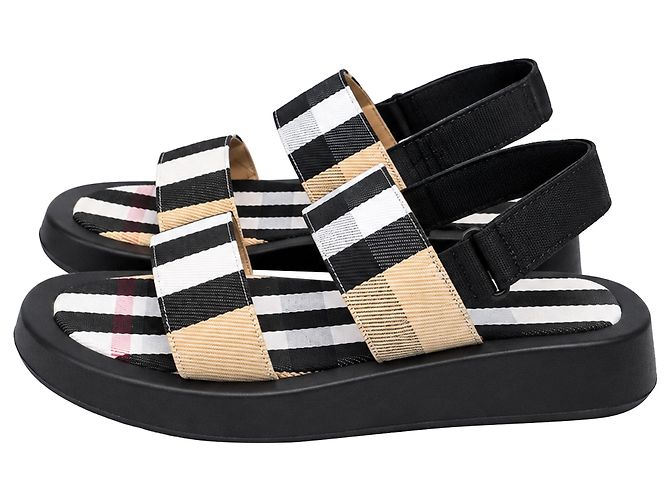 Burberry Vintage Check Slingback-Sandalen aus multicoloured Canvas Mehrfarben - Ansicht 4