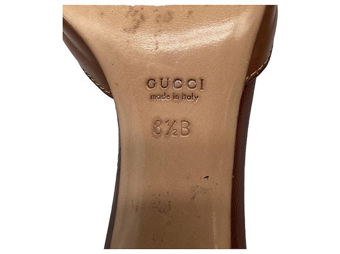 Mules con tacco Gucci Horsebit in pelle marrone - vista 11
