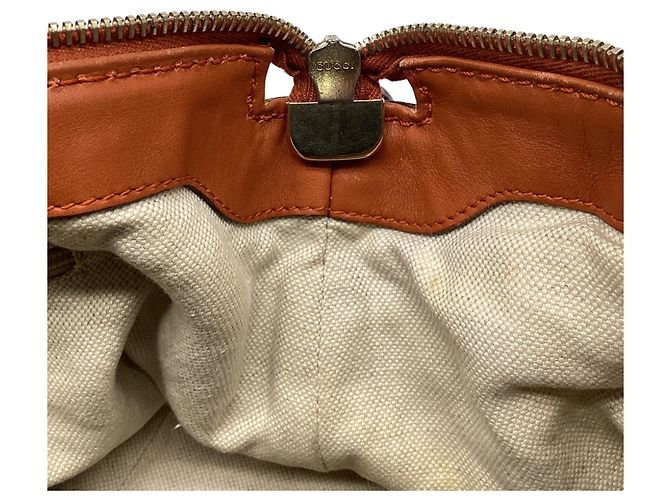 Borsa Satchel 2 vie Gucci Guccissima Sukey in pelle Rust Orange - vista 10