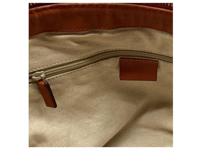 Borsa Satchel 2 vie Gucci Guccissima Sukey in pelle Rust Orange - vista 13