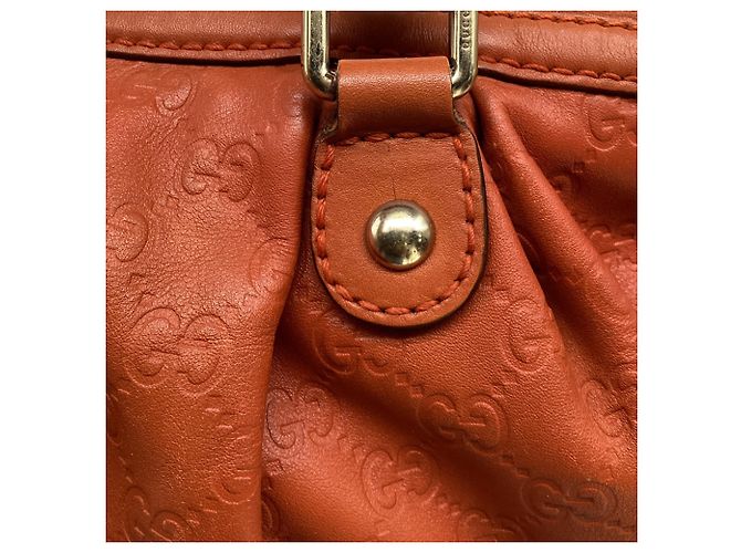 Borsa Satchel 2 vie Gucci Guccissima Sukey in pelle Rust Orange - vista 16