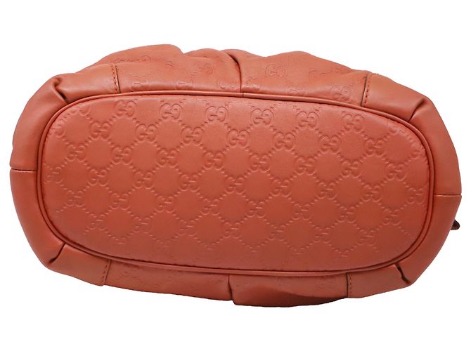 Borsa Satchel 2 vie Gucci Guccissima Sukey in pelle Rust Orange - vista 5