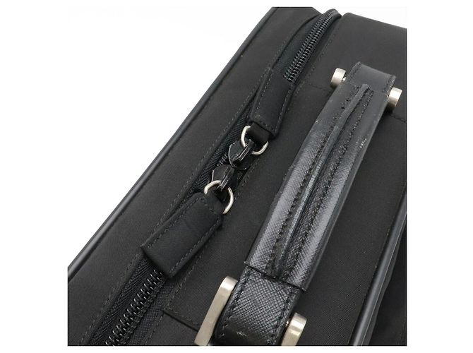Mallette Prada en nylon et cuir avec logo triangle Noir - vue 4