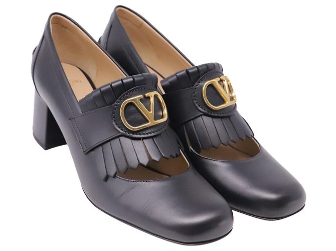 Valentino Garavani Décolleté Brogue Valentino con trafori in pelle nera Nero - vista 2
