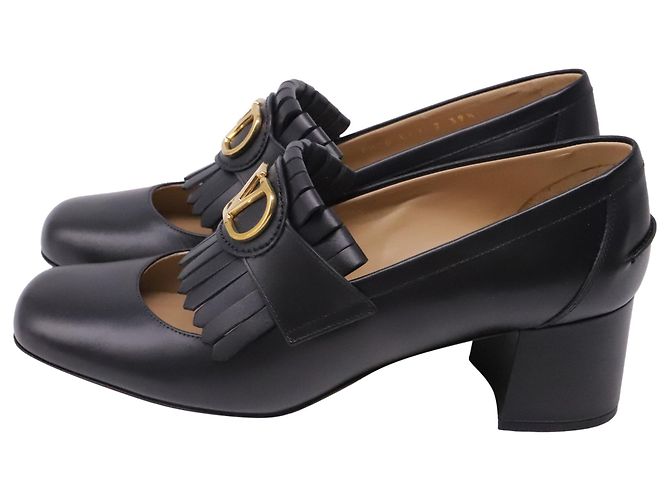 Valentino Garavani Décolleté Brogue Valentino con trafori in pelle nera Nero - vista 4