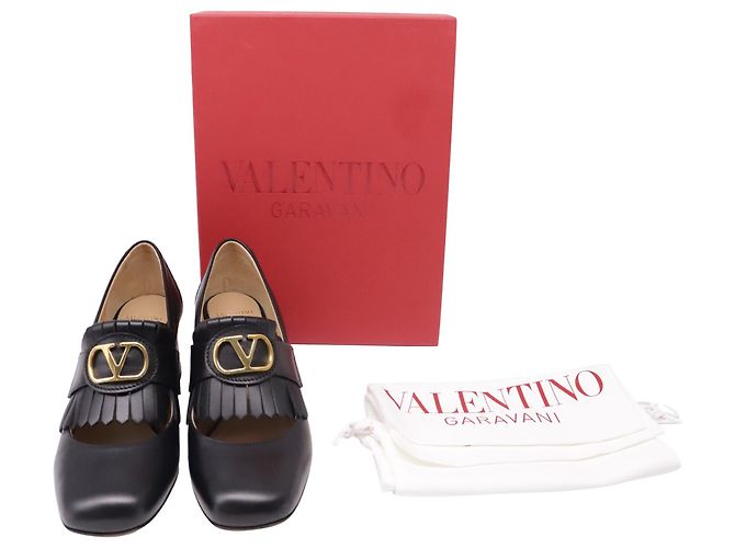 Valentino Garavani Décolleté Brogue Valentino con trafori in pelle nera Nero - vista 6