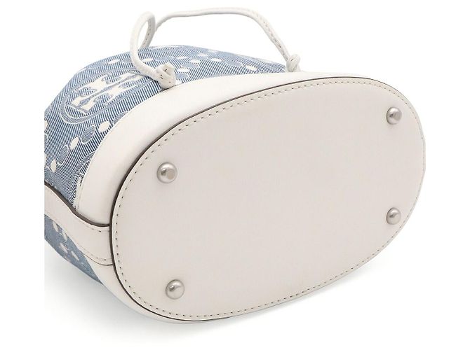 Borsa Bucket 2way in pelle T Monogram Tory Burch Bianco - vista 4