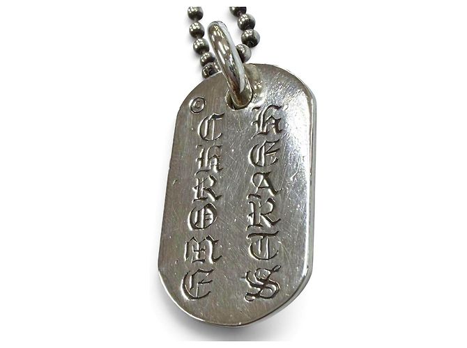 Collana Chrome Hearts Raised Dogtag Floral Cross Silver Argento Metallico - vista 4
