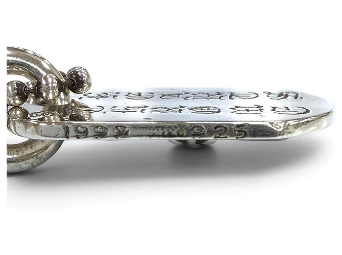 Collana Chrome Hearts Raised Dogtag Floral Cross Silver Argento Metallico - vista 5