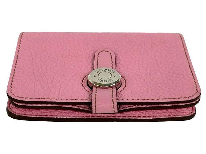 Hermès Portamonete Hermes Dogon Compact Taurillon Clemence Rosa - vista 3