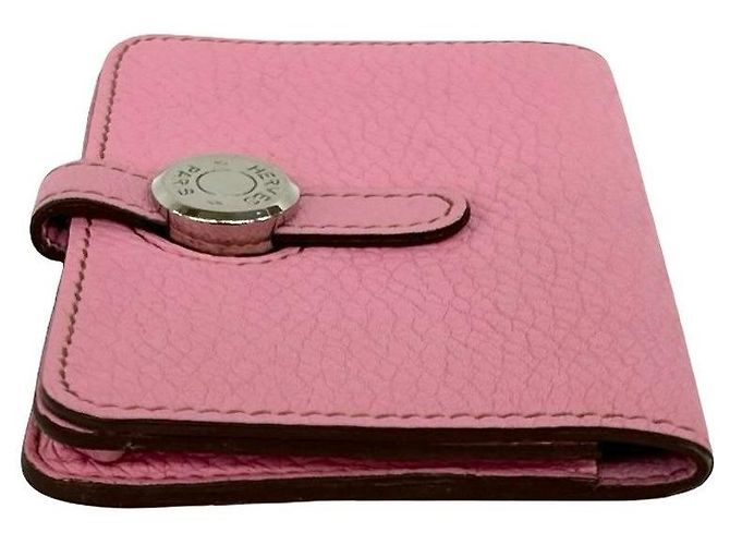 Hermès Portamonete Hermes Dogon Compact Taurillon Clemence Rosa - vista 4