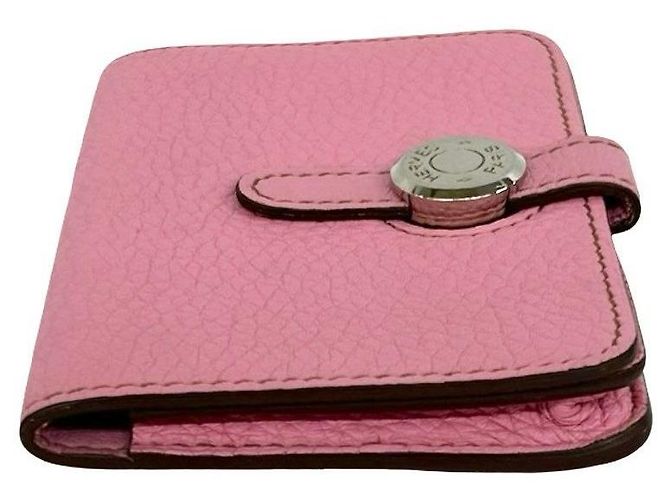 Hermès Portamonete Hermes Dogon Compact Taurillon Clemence Rosa - vista 5