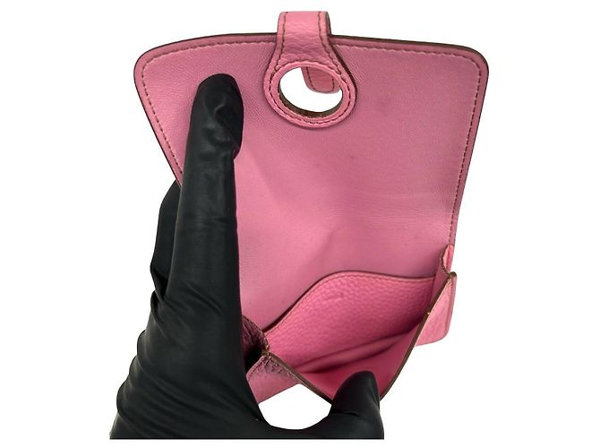 Hermès Portamonete Hermes Dogon Compact Taurillon Clemence Rosa - vista 8