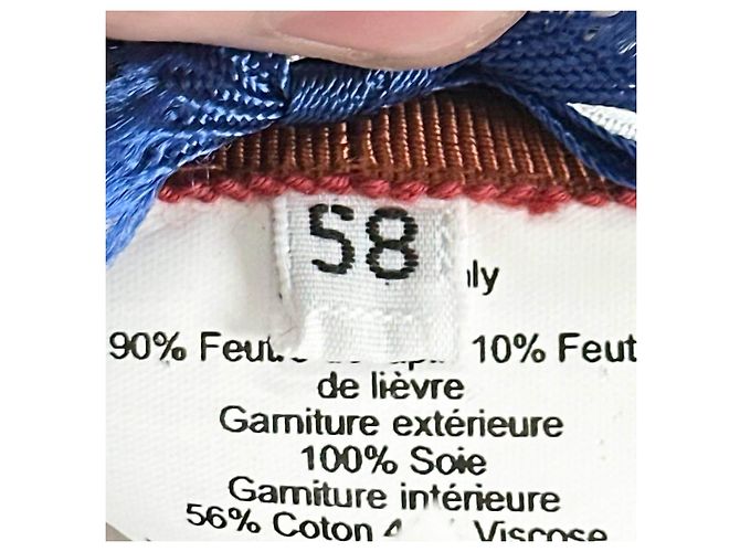 Cappello Hermès in lana e seta blu - vista 10