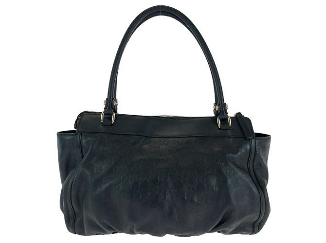 Gucci Abby Shopper Schultertasche aus schwarzem Leder - Ansicht 2