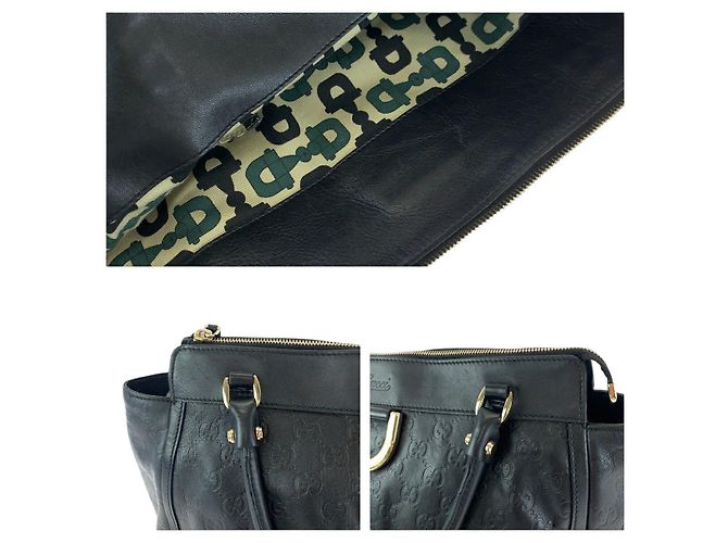 Gucci Abby Shopper Schultertasche aus schwarzem Leder - Ansicht 6