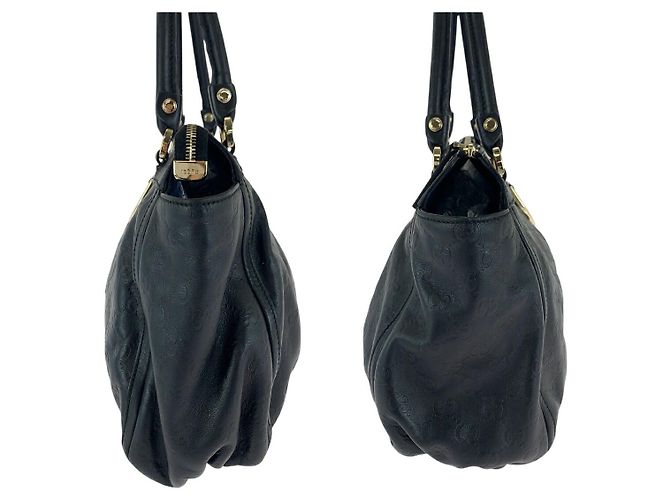 Gucci Abby Shopper Schultertasche aus schwarzem Leder - Ansicht 8
