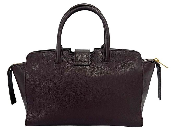 Yves Saint Laurent Borsa a mano in pelle Saint Laurent Paris Downtown Baby Cabas Marrone - vista 3