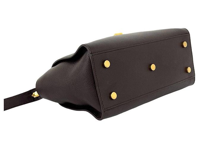 Yves Saint Laurent Borsa a mano in pelle Saint Laurent Paris Downtown Baby Cabas Marrone - vista 7