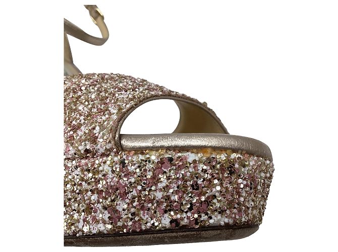 Sandali con plateau Jimmy Choo Max 150 in glitter rosa - vista 10