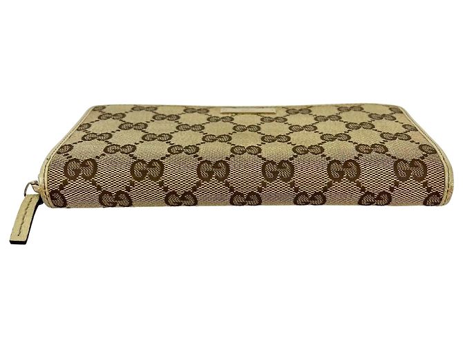 Gucci GG Logo Beige Zip Around Canvas Geldbörse - Ansicht 4