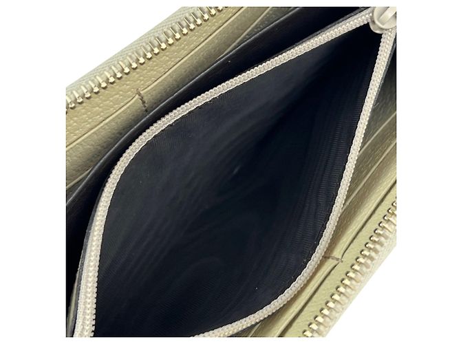 Gucci GG Logo Beige Zip Around Canvas Geldbörse - Ansicht 9
