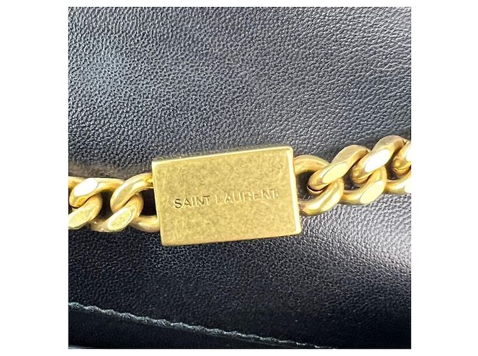 Autre Marque Sac à épaule Saint Laurent Medium Kate en daim noir clouté - vue 7