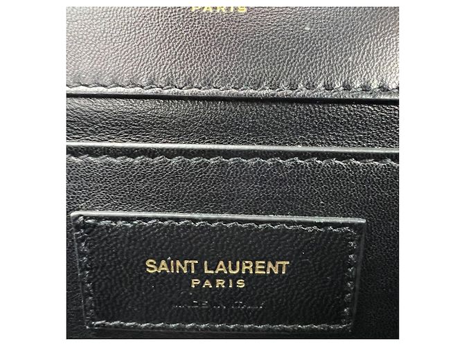 Autre Marque Sac à épaule Saint Laurent Medium Kate en daim noir clouté - vue 9