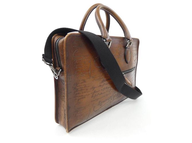 Borsetta Berluti Un Jour Small Scritto in pelle Marrone - vista 2