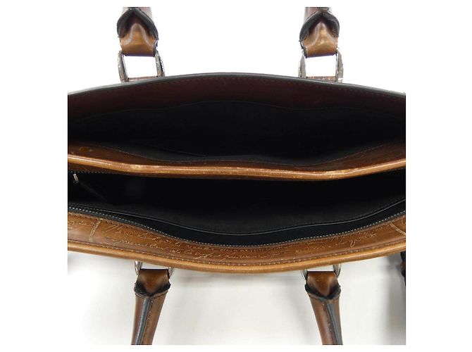 Borsetta Berluti Un Jour Small Scritto in pelle Marrone - vista 6