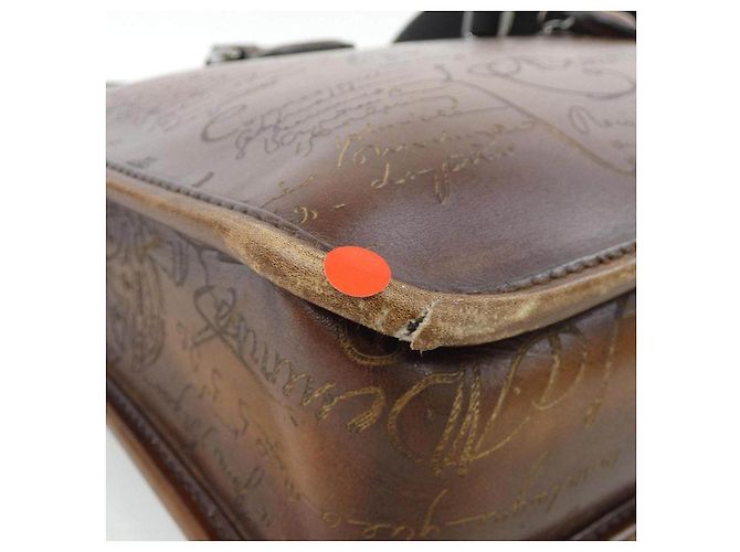 Borsetta Berluti Un Jour Small Scritto in pelle Marrone - vista 7