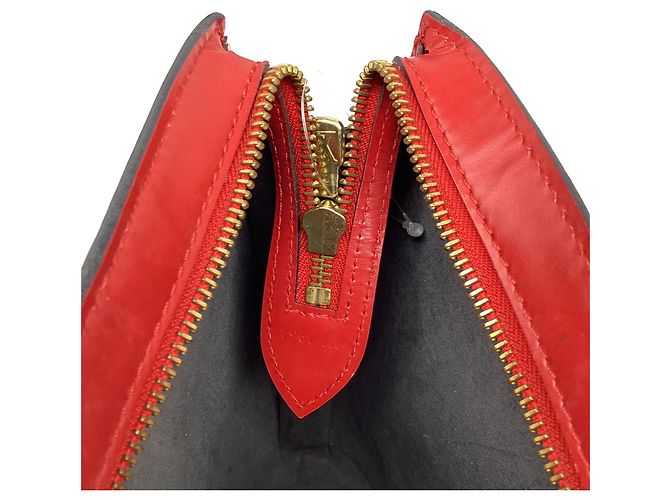 Borsa Louis Vuitton Saint Jacques PM in pelle rossa Stampa python - vista 10