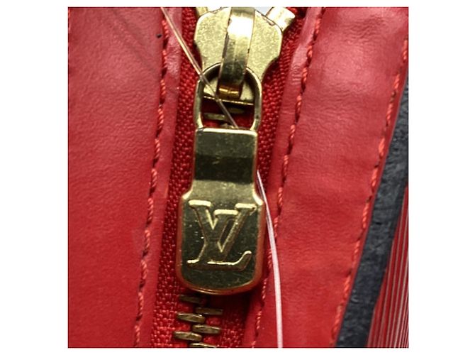 Borsa Louis Vuitton Saint Jacques PM in pelle rossa Stampa python - vista 11