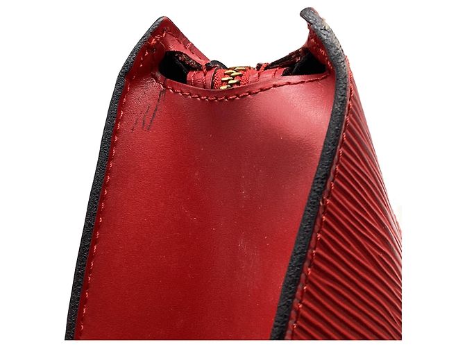 Borsa Louis Vuitton Saint Jacques PM in pelle rossa Stampa python - vista 14