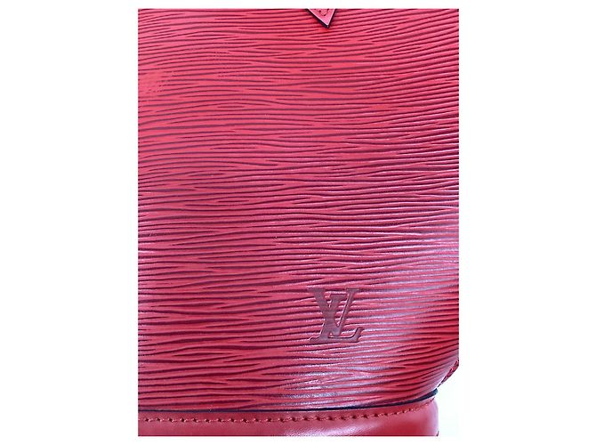 Borsa Louis Vuitton Saint Jacques PM in pelle rossa Stampa python - vista 16