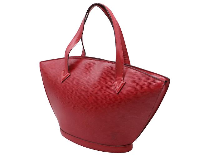 Borsa Louis Vuitton Saint Jacques PM in pelle rossa Stampa python - vista 2