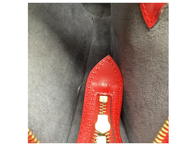 Borsa Louis Vuitton Saint Jacques PM in pelle rossa Stampa python - vista 6