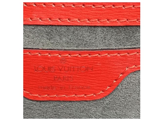 Borsa Louis Vuitton Saint Jacques PM in pelle rossa Stampa python - vista 8