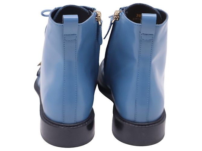 Stivaletti stringati Tod's in pelle blu - vista 5