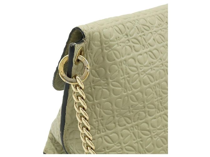 Borsa a tracolla con catena Anagram Avenue in pelle Loewe Marrone Beige - vista 4