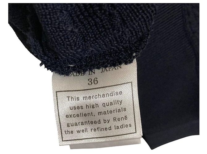Autre Marque Rene Strickpullover mit Dolman-Ärmeln Blau Marineblau - Ansicht 7