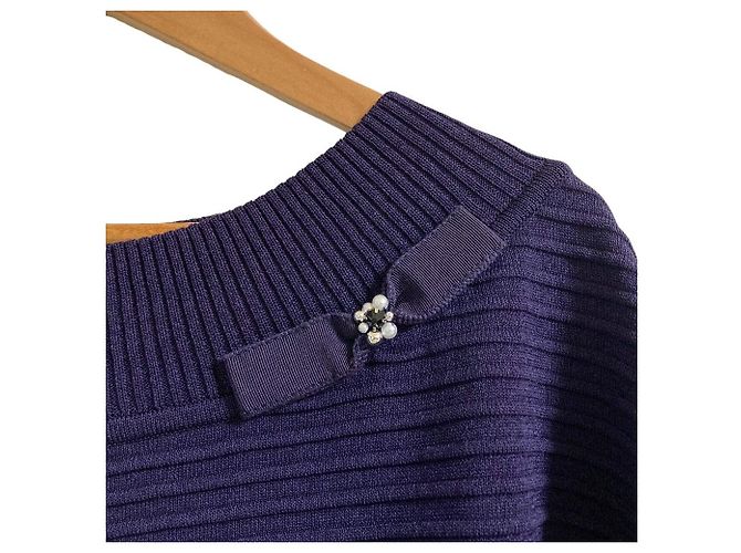Autre Marque Top de punto Rene Pearl Ribbon Púrpura - vista 3