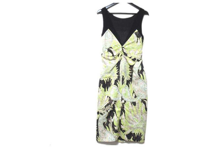 Vestido sin mangas de jacquard floral Dries Van Noten Amarillo - vista 2