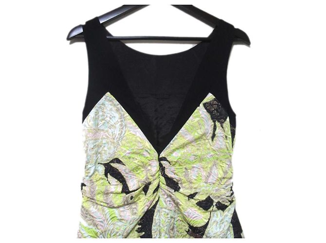 Vestido sin mangas de jacquard floral Dries Van Noten Amarillo - vista 4